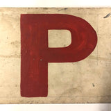 Hand-Painted, Double-Side Old Red and White Wooden OPEN Sign, 33 Inches