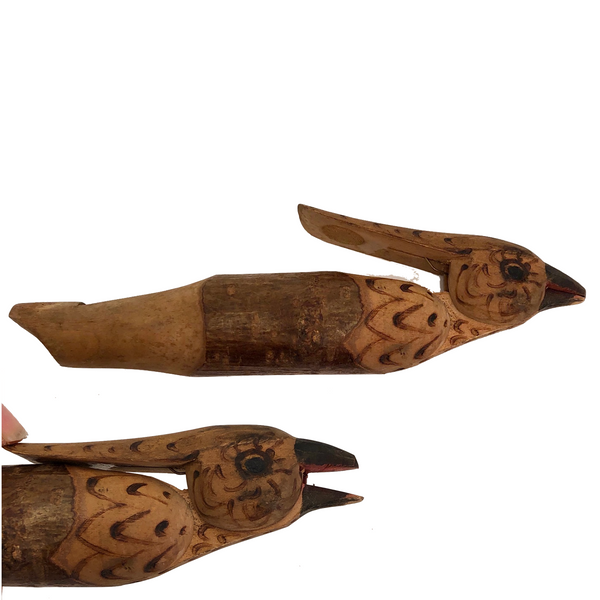 Bird Shaped Wooden Whistle with Mechanical Beak
