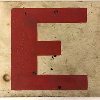 Hand-Painted, Double-Side Old Red and White Wooden OPEN Sign, 33 Inches