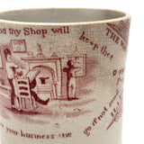 Benjamin Franklin Poor Richard's Maxims 19th Century Pearlware Child's Cup