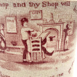 Benjamin Franklin Poor Richard's Maxims 19th Century Pearlware Child's Cup