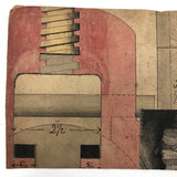 Marvelous Antique Folk Art Indian Chief Watercolor Drawing