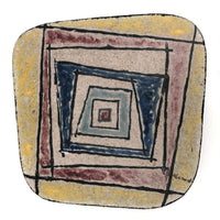 Walter Addison Mid-Century Pottery Trivet: Squares in Squares
