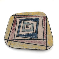 Walter Addison Mid-Century Pottery Trivet: Squares in Squares