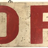 Hand-Painted, Double-Side Old Red and White Wooden OPEN Sign, 33 Inches