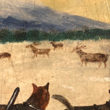 C. 1920s-30s Oil on Canvas Painted in Labrador, Inspired by Grenfell Mission Rug
