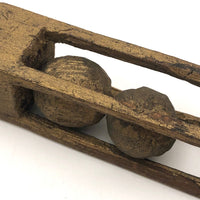 Gold Painted Finely Carved Two Balls in Cage Rattle Whimsy