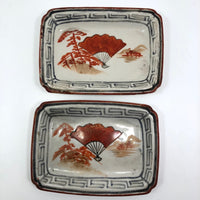 Pair of Small Hand-painted Japanese Porcelain Trays