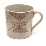 Benjamin Franklin Poor Richard's Maxims 19th Century Pearlware Child's Cup