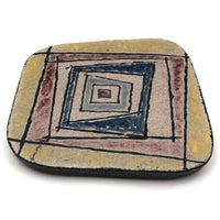 Walter Addison Mid-Century Pottery Trivet: Squares in Squares
