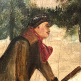 C. 1920s-30s Oil on Canvas Painted in Labrador, Inspired by Grenfell Mission Rug