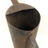 Old Iron Oil Can Pitcher with Great Form and Coiled Spout