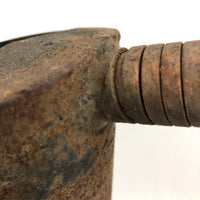 Old Iron Oil Can Pitcher with Great Form and Coiled Spout