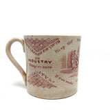 Benjamin Franklin Poor Richard's Maxims 19th Century Pearlware Child's Cup