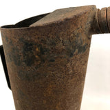 Old Iron Oil Can Pitcher with Great Form and Coiled Spout