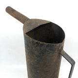Old Iron Oil Can Pitcher with Great Form and Coiled Spout