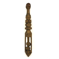 Gold Painted Finely Carved Two Balls in Cage Rattle Whimsy