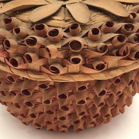 Striking Wabanaki MicMac Lidded Splint and Sweetgrass Porcupine Curl Basket-reserved for JE
