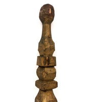 Gold Painted Finely Carved Two Balls in Cage Rattle Whimsy