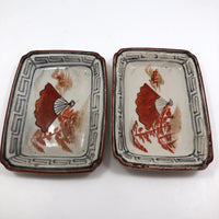 Pair of Small Hand-painted Japanese Porcelain Trays
