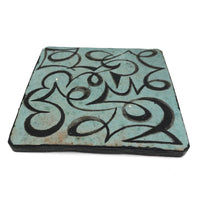 Walter Addison Mid Century Pottery Trivet, Green and Black