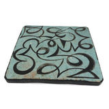 Walter Addison Mid Century Pottery Trivet, Green and Black