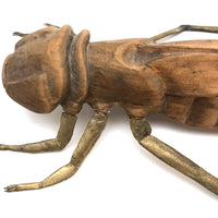 Crazy Giant Carved Cicada with Cast Brass Legs