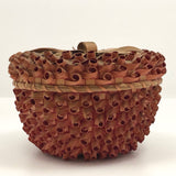 Striking Wabanaki MicMac Lidded Splint and Sweetgrass Porcupine Curl Basket-reserved for JE