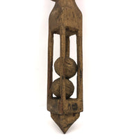 Gold Painted Finely Carved Two Balls in Cage Rattle Whimsy