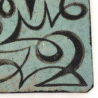 Walter Addison Mid Century Pottery Trivet, Green and Black