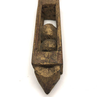 Gold Painted Finely Carved Two Balls in Cage Rattle Whimsy