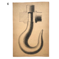 H.A Brown Large Graphite Industrial Design Renderings - SOLD INDIVIDUALLY