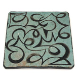 Walter Addison Mid Century Pottery Trivet, Green and Black