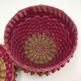 Striking Wabanaki MicMac Lidded Splint and Sweetgrass Porcupine Curl Basket-reserved for JE