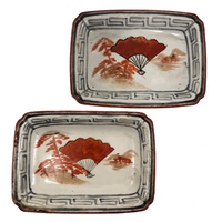 Pair of Small Hand-painted Japanese Porcelain Trays