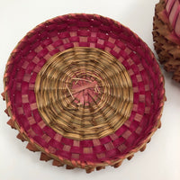 Striking Wabanaki MicMac Lidded Splint and Sweetgrass Porcupine Curl Basket-reserved for JE