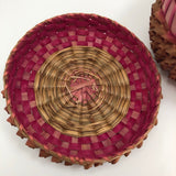 Striking Wabanaki MicMac Lidded Splint and Sweetgrass Porcupine Curl Basket-reserved for JE