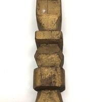 Gold Painted Finely Carved Two Balls in Cage Rattle Whimsy