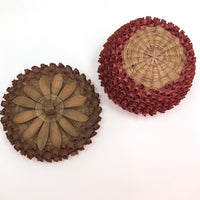 Striking Wabanaki MicMac Lidded Splint and Sweetgrass Porcupine Curl Basket-reserved for JE