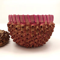 Striking Wabanaki MicMac Lidded Splint and Sweetgrass Porcupine Curl Basket-reserved for JE