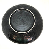Black Hand Thrown Ceramic Plate with White Dots