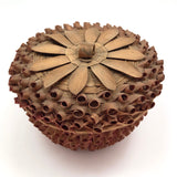 Striking Wabanaki MicMac Lidded Splint and Sweetgrass Porcupine Curl Basket-reserved for JE