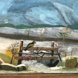 Double-sided Painting On School Slate: Seascape + Board on Fence