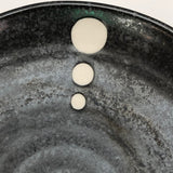 Black Hand Thrown Ceramic Plate with White Dots