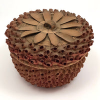 Striking Wabanaki MicMac Lidded Splint and Sweetgrass Porcupine Curl Basket-reserved for JE