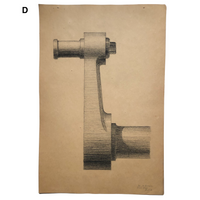 H.A Brown Large Graphite Industrial Design Renderings - SOLD INDIVIDUALLY
