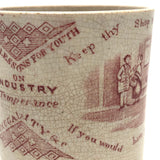 Benjamin Franklin Poor Richard's Maxims 19th Century Pearlware Child's Cup