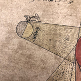 Ink and Watercolor Large Indian Yantra Type Drawing