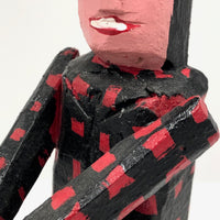 Emile Bluteau Lumberjack Twins Sawing Log Folk Art Sculpture