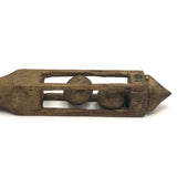 Gold Painted Finely Carved Two Balls in Cage Rattle Whimsy